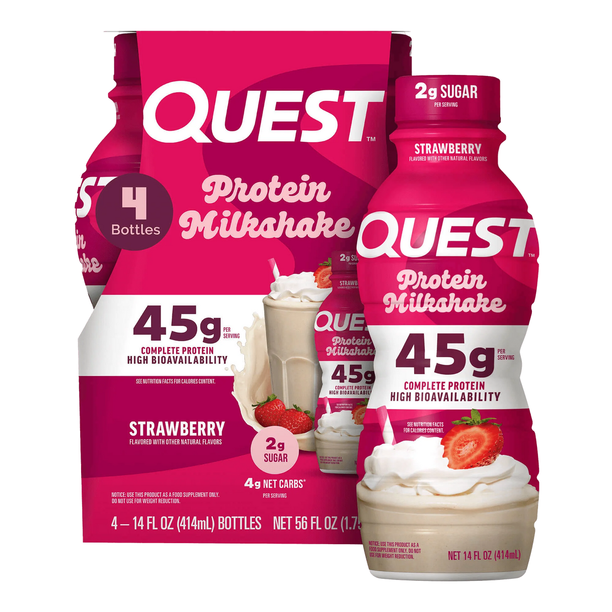 Strawberry 45g Protein Milkshake