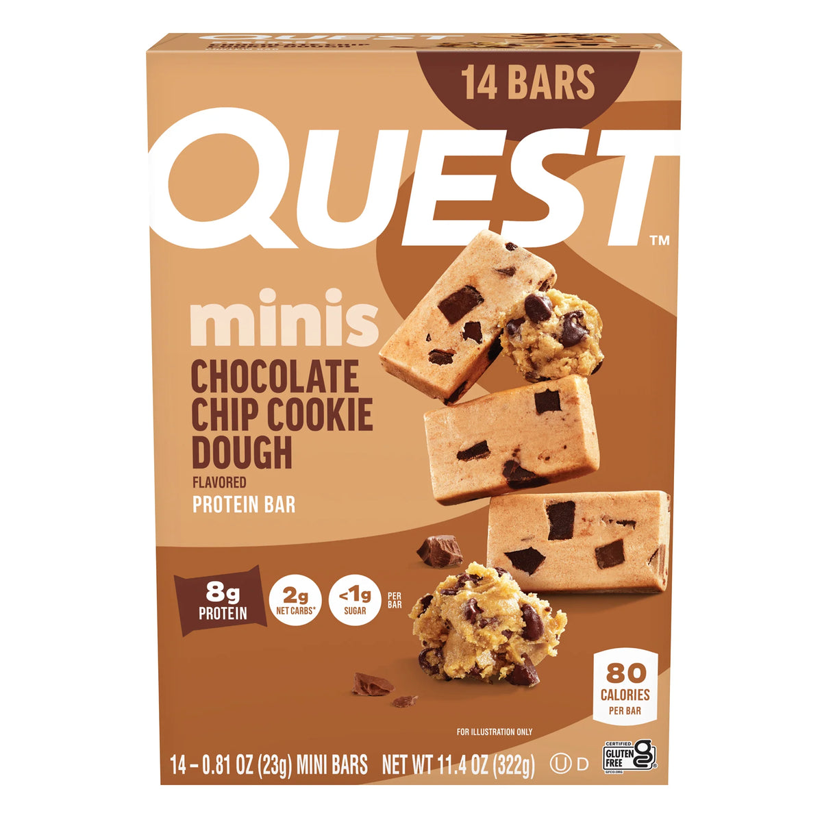 Mini Chocolate Chip Cookie Dough Protein Bars