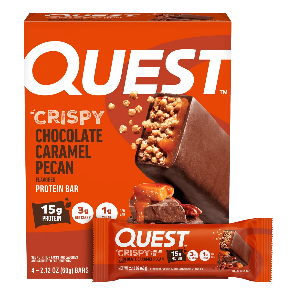 Chocolate Caramel Pecan Crispy Hero Protein Bars